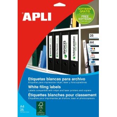 Pack de 100 Etiquetas adhesivas blancas 190x61mm Apli