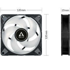 Ventilador Arctic P12 PWM PST A-RGB/ 12cm/ Negro