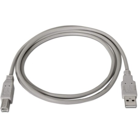 Cable USB 2.0 Impresora Aisens A101-0002/ USB Tipo-B Macho - USB Macho/ 1.8m/ Beige