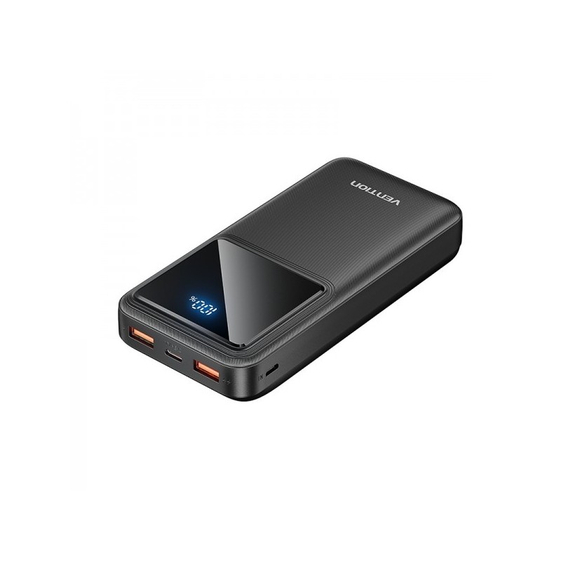 Powerbank 20000mAh Vention 22.5W USB (C+A+A) con Pantalla LED - Color Negro