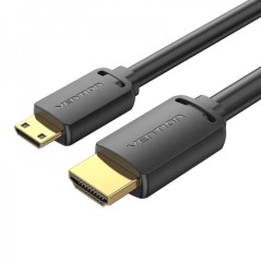 Cable HDMI Macho a Mini HDMI Macho 2.0 4K Vention - 3m - Color Negro