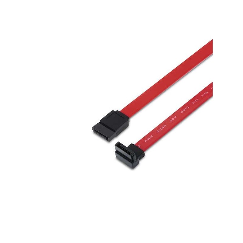 Aisens Cable SATA III Datos 6G Datos Acodado - 0.5m para Disco Duro SATA I - II - III SSD - Color Rojo