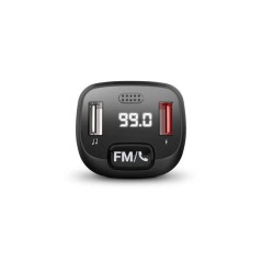 Transmisor FM para el Coche - Bluetooth - Asistente de Voz - Manos Libres - Color Negro