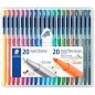Pack de 40 Rotuladores Staedtler Triplus 20 Punta Fina 0.3mm + 20 Punta Fibra 1mm Pack de 40 Rotuladores Staedtler Triplus 20 Punta Fina 0.3mm + 20 Punta Fibra 1mm