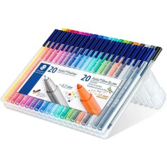 Pack de 40 Rotuladores Staedtler Triplus 20 Punta Fina 0.3mm + 20 Punta Fibra 1mm