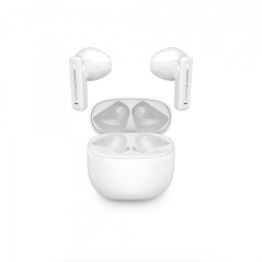 Auriculares Bluetooth 5.4 con Estuche de Carga - 20h Autonomía - Micrófono incorporado - Blanco