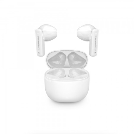 Auriculares Bluetooth 5.4 con Estuche de Carga - 20h Autonomía - Micrófono incorporado - Blanco