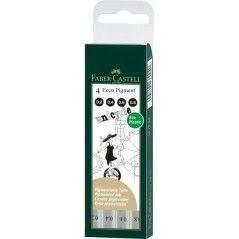 Pack de 4 Rotuladores Calibrados Faber-Castell Ecco Pigment - Color Negro