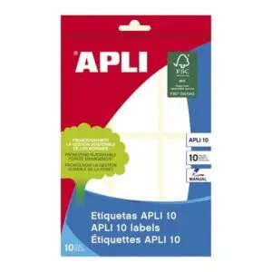 Pack de 60 Etiquetas adhesivas blancas 34 x 67mm Apli