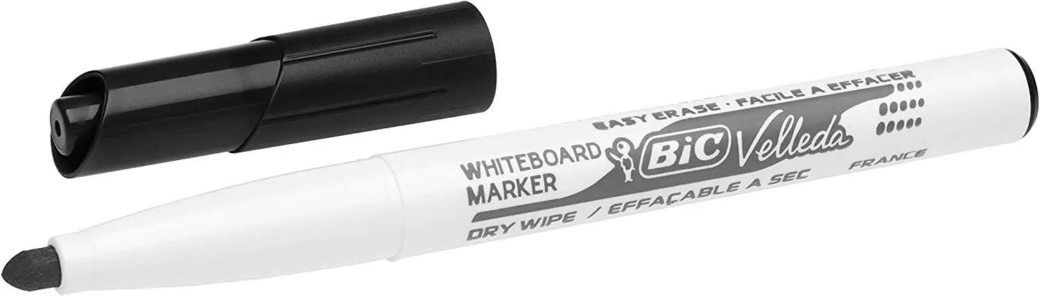 Bic Velleda 1741 Marcador para Pizarra - Punta de 4.5 mm - Color Negro - Caja de 12 unidades